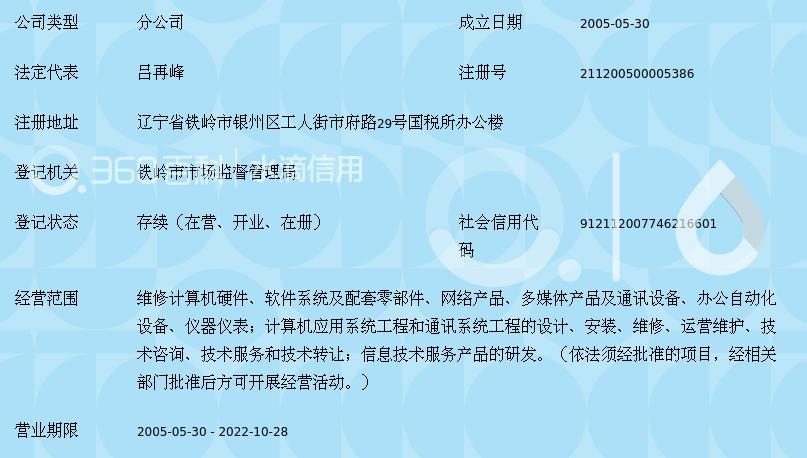 阳光雨露信息技术服务(北京)铁岭服务部